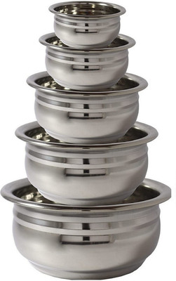 RBGIIT Kitchen Serving Cookware Cooking Bowl | Handi Set 5-Pieces | Biryani Handi K2 Cookware Set(Stainless Steel, 5 - Piece)