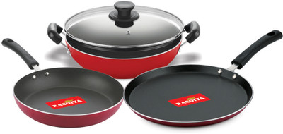 Rasoiya Trio 4 Pc's Non-Stick Coated Cookware Set(PTFE (Non-stick), 4 - Piece)