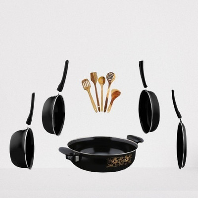 cookpro 10_pcs_cookware-sets_spatuala (without lID) Induction Bottom Non-Stick Coated Cookware Set(Cast Iron, 10 - Piece)