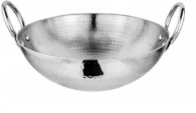 Dynore Stainless Steel Hammered Kadhai/Heavy Bottom Cookware/Kadhai 1.5 ltr Cookware Set(Stainless Steel, 1 - Piece)