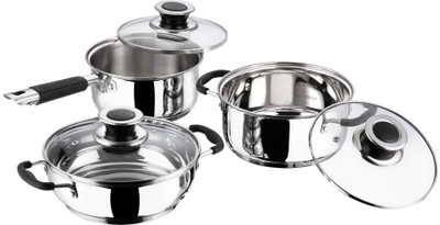 SABHAENTERPRIS Induction Bottom Non-Stick Coated Cookware Set(Steel, 1 - Piece)