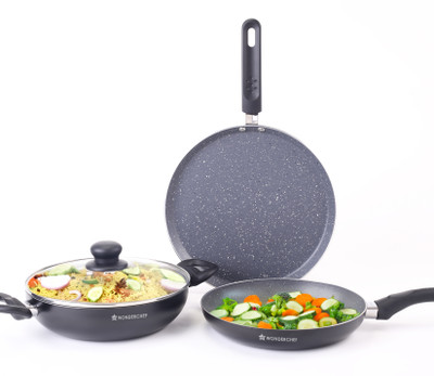 WONDERCHEF Sienna Induction Bottom Non-Stick Coated Cookware Set(Aluminium, 4 - Piece)