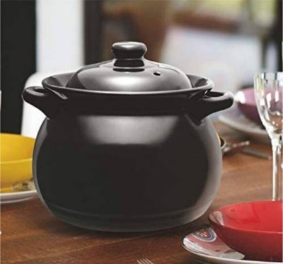 PKMSHO Iconic Black Enigma Cooking Pot/Handis Large Case-Role/Oven Safe 2500 ml Cookware Set(Ceramic, 1 - Piece)