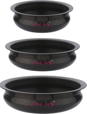 Onions India Gold Hard Anodized Uruli Set of 3 | Traditional Cookware |Anodized Urli Cookware Set(Hard Anodised, 3 - Piece)