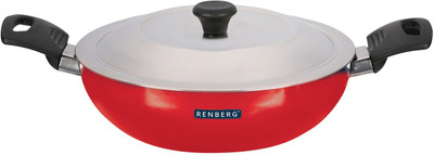Renberg Orchid Kadhai 24 Cm Diameter With Lid 2.1 L Capacity  (Aluminium, Non-stick) For Rs. 279 @ 73 %