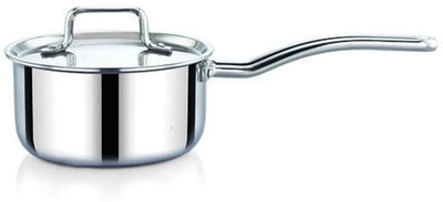 LIMETRO STEEL Triply Saucepan with Lid I Milk Pan 1.5 L | Gas & Induction Base Sauce Pan Induction Bottom Cookware Set(Stainless Steel, 1 - Piece)