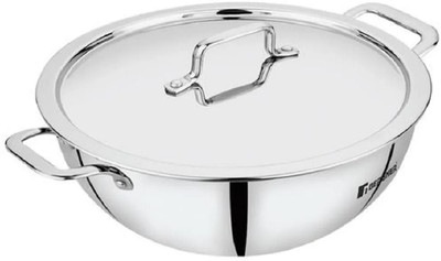 Dynore Triply Extra Deep Kadai With SS Lid/ Induction Friendly/ 26 cm Dia 1.5 Ltr Induction Bottom Cookware Set(Stainless Steel, 1 - Piece)