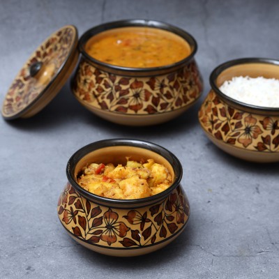 Unravel India Cookware Set(Ceramic, 3 - Piece)