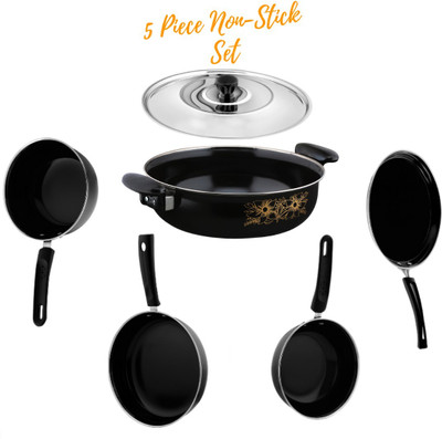 cookpro Cookpro Deluxe Non-stick(Natural Iron) Best Kitchen Cookware Set Of 6 Induction Bottom Non-Stick Coated Cookware Set(Cast Iron, 6 - Piece)
