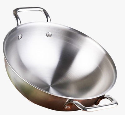 Redific Triply Kadhai Stainless Steel Non Stick Extra Deep Cooking Kadai without Lid Induction Bottom Non-Stick Coated Cookware Set(Triply, 1 - Piece)