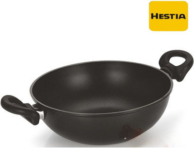 Hestia 24cm Non-Stick Kadhai | 2.9L Capacity | PFOA-Free | Induction Friendly Induction Bottom Non-Stick Coated Cookware Set(PTFE (Non-stick), 1 - Piece)