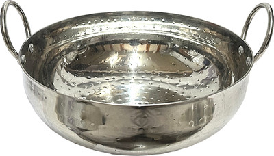 Dynore Stainless Steel 4 Ltr Hammered Kadhai/Heavy Bottom Cookware/Kadhai Cookware Set(Stainless Steel, 1 - Piece)