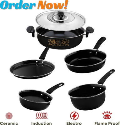 cookpro Induction Bottom Non-Stick Coated Cookware Set(Cast Iron, 6 - Piece)
