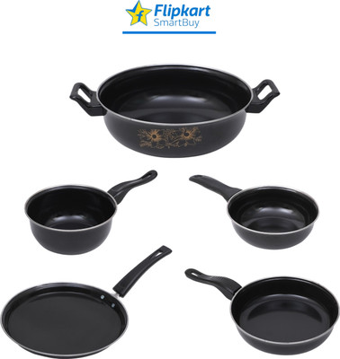 cookpro Nonstick Kitchen Items - Cookware Set Combo of 5 Pcs - Induction Bottom Non-Stick Coated Cookware Set(Cast Iron, PTFE (Non-stick), 5 - Piece)