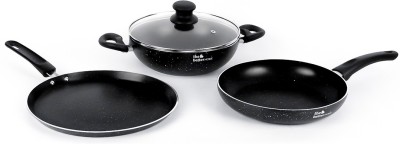 The Better Home 3Pcs Non Stick Cookware Set, Induction Cookware Set, Pots & Pan Set Induction Bottom Non-Stick Coated Cookware Set(Aluminium, 3 - Piece)