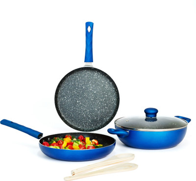 Kreme Induction Bottom Non-Stick Coated Cookware Set(Aluminium, 5 - Piece)