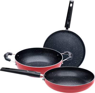 Flipkart SmartBuy Non-stick PFOA Free Non-Stick Coated Cookware Set(Aluminium, 3 - Piece)
