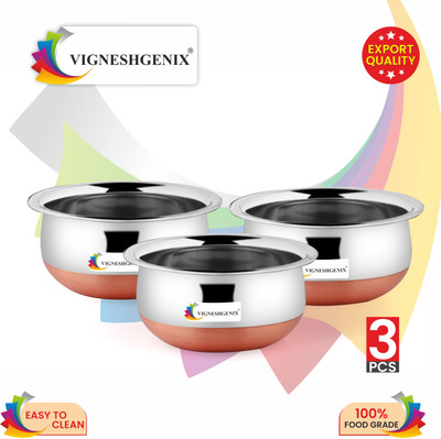 VIGSHRISE Induction Bottom Cookware Set(Stainless Steel, 3 - Piece)