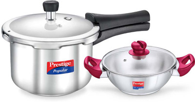 Prestige Popular + Platina Popular Induction Bottom Cookware Set(Stainless Steel, 2 - Piece)