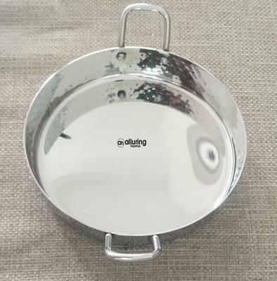Alluring Homz Multipurpose Stainless Steel Round Serving Pan/Dish/Bowl with Handles 900 ML Cookware Set(Stainless Steel, 1 - Piece)
