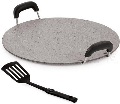 MAHAVIR 4mm Thickness Heavy Dosa Pathri Tawa 30 cm Diameter Induction Bottom Non-Stick Coated Cookware Set(Stainless Steel, 1 - Piece)