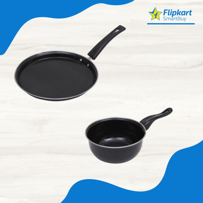 Flipkart SmartBuy Non-Stick Cookware Set - Tawa & Sauce Pan - Induction Bottom Non-Stick Coated Cookware Set(Cast Iron, PTFE (Non-stick), 2 - Piece)