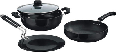 VINOD Black Pearl Plus Hard Anodised Cookware Set Induction Bottom Cookware Set(Hard Anodised, 1 - Piece)