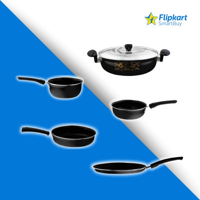 DADDY Modern Culinary Mastery: Cast Iron 6-Piece Non-Stick Cookware - Gas & Induction Induction Bottom Non-Stick Coated Cookware Set(Cast Iron, PTFE (Non-stick), 6 - Piece)