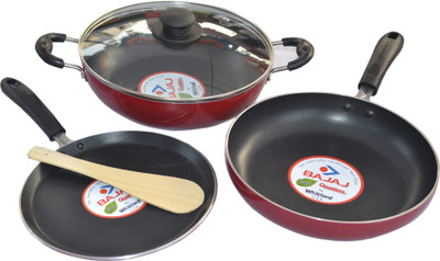 BAJAJ Majesty Duo Induction Bottom Non-Stick Coated Cookware Set(PTFE (Non-stick), 3 - Piece)