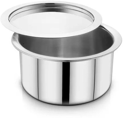 LIMETRO STEEL Triply Stainless Steel Multipurpose Use Tope With Lid | Capacity - 2L Induction Bottom Cookware Set(Triply, 1 - Piece)