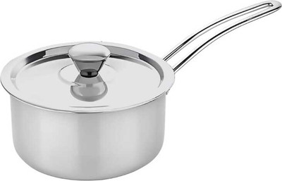 HAVICO Triply Stainless Steel Sauce/Tea Pan With Lid, 16 cm, 1.4 L | Faster Heating | Induction Bottom Non-Stick Coated Cookware Set(Triply, 1 - Piece)