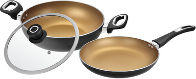 BERGNER Induction Bottom Non-Stick Coated Cookware Set(Aluminium, 3 - Piece)