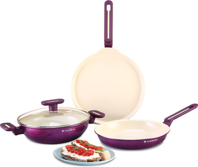 WONDERCHEF Bellagio Induction Bottom Non-Stick Coated Cookware Set(Aluminium, 4 - Piece)