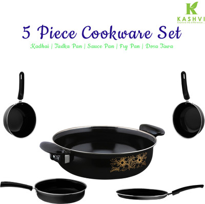 Kashvi Best Kitchen Cookware Induction Bottom Non-Stick Coated Cookware Set(Cast Iron, 1 - Piece)