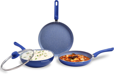 WONDERCHEF Royal Velvet Plus Induction Bottom Non-Stick Coated Cookware Set(Aluminium, 4 - Piece)