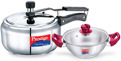 Prestige Nakshatra Alpha + Platina Popular Induction Bottom Cookware Set(Stainless Steel, 2 - Piece)