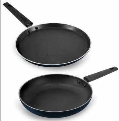 hotway Wave non stick cookware set Fry Pan 200 MM, Tawa 250 MM | Scratch Resistant Non-Stick Coated Cookware Set(Aluminium, 2 - Piece)