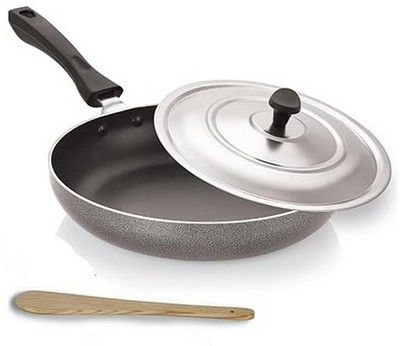 NARV Non-stick Gas stove compatible Non Base Frying Pan with Steel Lid K1 Non-Stick Coated Cookware Set(PTFE (Non-stick), 1 - Piece)