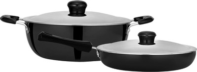 Chakmak ARES HARD ANODIZED (KF) COMBO Induction Bottom Non-Stick Coated Cookware Set(Aluminium, 2 - Piece)