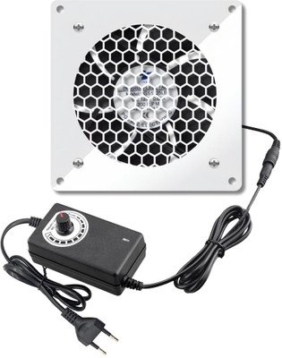 PGSA2Z Cabinet Fan with AC Plug, 120mm, 120V/110V/220V, Variable Speed Controller Cooling Fan Cabinet Cooler(White)