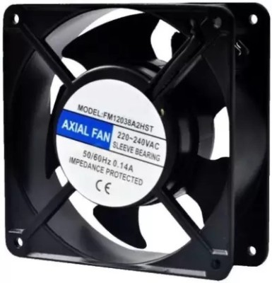 igoy 220V AC Metal Body Axial Fan AC Cooling Fan Panel Fan 4” Brushless Blower Cooler(Black)