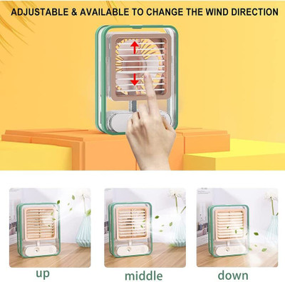 ENMORA Misting Small Fan with Mist LED Light,Electric Battery Operated AQW11 Misting Small Fan with Mist LED Light,Electric Battery Operated AQW11 USB Fan(Multicolor)