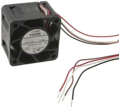 ZERO DEFFECT Fan Tubeaxial 12VDC Square - 40mm L x 40mm H 4 Wire Leads Cooler(Black)