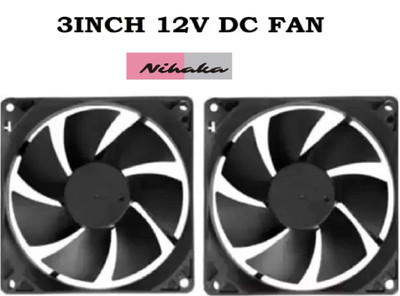 NIHAKA DC 12V Cooling Fan for Cabinet & PC B Cooler(Black)