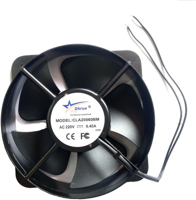 DHRUV-PRO 8-inch Round+Square 20060 220V AC Metal Body or Blade Cooling Exhaust Fan Cooler(Black)