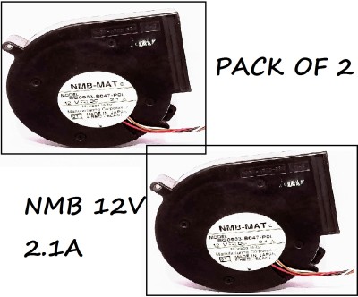 Electronic Spices NMB-MAT BG0903-B047-P0L DC12V 2.1A,(Pack of 2) 4 Wires Blower Fan Cooler(Black)