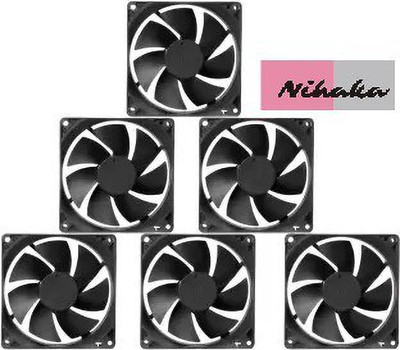NIHAKA PACK OF 6 DC 12V Cooling Fan for PC Case 3 INCHES Cooling Fan for PC Cooler(Black)