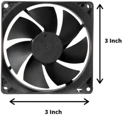 TNA2Z ELECTRONICS (Pack of1)12v Brushless 3 Inch DC Cooling Fan for Pc Case,CPU Cooler Black(80)mm Cooling Fan All in one Cooler(Black)