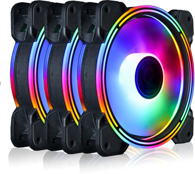 Obvie Superflow 120 Auto RGB Fans 120mm RGB Case Fans, RGB Gaming PC Fans Cooler(Black)