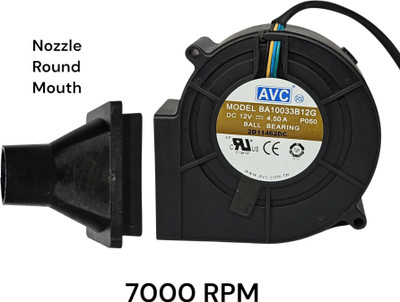 WONDERFLO BLACK AIR BA10033B12G 12VDC 4.50A 7000RPM DC BLOWER FAN Cooling Fan All in one Cooler(Black)